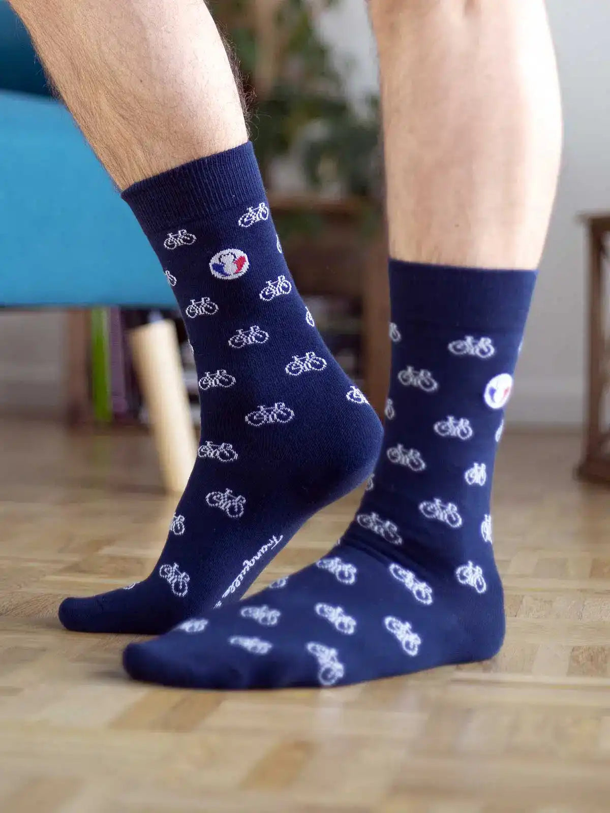 Chaussettes Vélo Bleu - Tranquille Emile