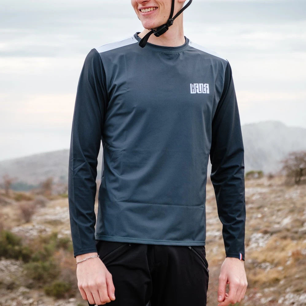 Maillot VTT Manches Longues Homme Vert Relief LES BICYCLETTES DU GRENIER