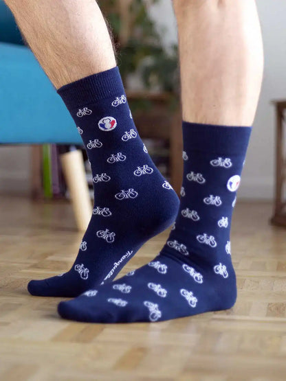 Chaussettes Vélo Bleu - Tranquille Emile